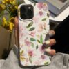 Suluboya Nar Çiçekleri Tasarımlı Silikon Telefon Kılıfı