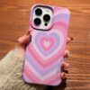 Pembe Lila Retro Kalpler Tasarımlı Silikon Telefon Kılıfı