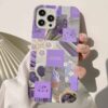 Purple cream Kolaj Tasarımlı Silikon Telefon Kılıfı