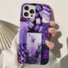 Purple Macoron Kolaj Tasarımlı Silikon Telefon Kılıfı