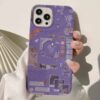 Purple Pantone Kolaj Tasarımlı Silikon Telefon Kılıfı