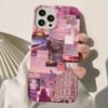 Pink 21 Century Kolaj Tasarımlı Silikon Telefon Kılıfı