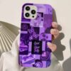 Purple Good Vibes Kolaj Tasarımlı Silikon Telefon Kılıfı