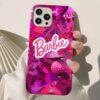 Barbie Logo Kolaj Tasarımlı Silikon Telefon Kılıfı