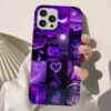 Purple Cat Kolaj Tasarımlı Silikon Telefon Kılıfı