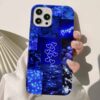 Navy Blue Kolaj Tasarımlı Silikon Telefon Kılıfı