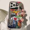 New York Kolaj Tasarımlı Silikon Telefon Kılıfı