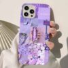 Purple Daydream Kolaj Tasarımlı Silikon Telefon Kılıfı