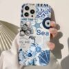 Blue Sea Kolaj Tasarımlı Silikon Telefon Kılıfı