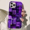 Purple Make İt Last Kolaj Tasarımlı Silikon Telefon Kılıfı