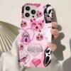Pink Scream Kolaj Tasarımlı Silikon Telefon Kılıfı