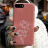 Pink Rose Baskılı Silikon Telefon Kılıfı