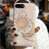 Ay Ve Güneş Baskılı Silikon Telefon Kılıfı
