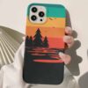 Renk Geçişli Doğa Manzaralı Tasarımlı Silikon Telefon Kılıfı