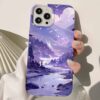 Mor Manzarası Tasarımlı Silikon Telefon Kılıfı
