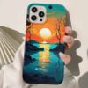 Günbatımı Işığı Tasarımlı Silikon Telefon Kılıfı