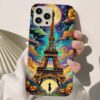 Renkli Eyfel Kulesi Tasarımlı Silikon Telefon Kılıfı