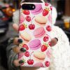 Macaron Ve Çiçekler Tasarımlı Silikon Telefon Kılıfı