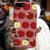 Kırmızı Elmalar Tasarımlı Silikon Telefon Kılıfı