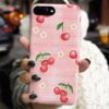 Çiçekler Kirazları Tasarımlı Silikon Telefon Kılıfı