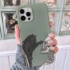 Siyah Kedi Ve İskelet Tasarımlı Silikon Telefon Kılıfı