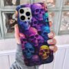 Renkli Kuru Kafalar Tasarımlı Silikon Telefon Kılıfı
