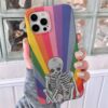 Retro Skeleton Tasarımlı Silikon Telefon Kılıfı