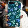 Mavi Smile Kolaj Tasarımlı Silikon Telefon Kılıfı