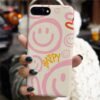 Happy Pink Smile Tasarımlı Silikon Telefon Kılıfı