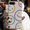 Smile Yağlı Boya Tasarımlı Silikon Telefon Kılıfı
