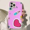 Eyes Sticker Tasarımlı Silikon Telefon KılıfIı