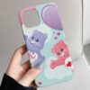 Pink Blue Teddy Tasarımlı Silikon Telefon Kılıfı
