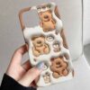 Flower Bear Tasarımlı Silikon Telefon Kılıfı
