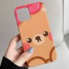 Pinky Teddy Tasarımlı Silikon Telefon Kılıfı