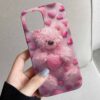 Pink Toy Bear Tasarımlı Silikon Telefon Kılıfı