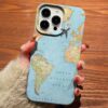 Mavi Dünya Haritası Tasarımlı Silikon Telefon