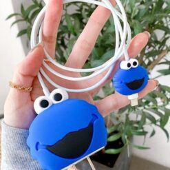 Mavi Yaratık Desenli Şarj&Kablo Koruyucu set