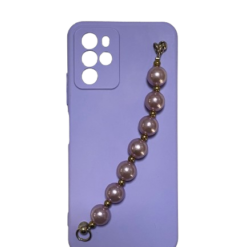 El Geçmeli Mor İncili Telefon Kılıfı Zinciri