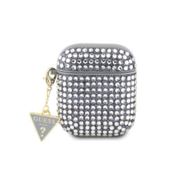 Alternative view of Apple Airpods Kılıf Guess Orjinal Lisanslı Parıltılı Taş Kaplamalı Üçgen Logo Süs Zincirli Kapak