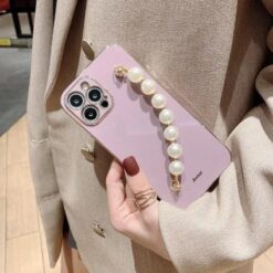 Bilek Geçmeli Parlak Zincirli Silikon Telefon Kılıfı