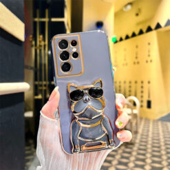 Gözlüklü Köpek Standlı Parlak Kılıf