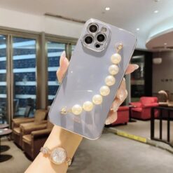 Bilek Geçmeli Parlak Zincirli Silikon Telefon Kılıfı