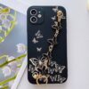 Siyah Renkli Kelebek Desenli Bilek Geçmeli Zincirli Silikon Telefon Kılıfı