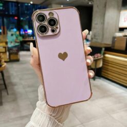 Minik Kalp Desenli Parlak Silikon Telefon Kılıfı