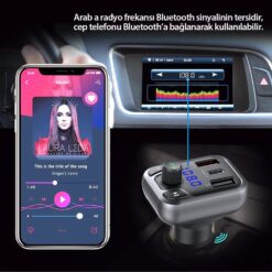 Alternative view of Earldom M63 Bluetooth USB3.0 ve Type C PD Hızlı Şarj FM Transmitter