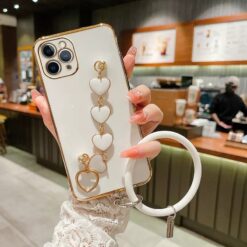 Alternative view of Yuvarlak Bilek Halkalı Metal Kalp Zincirli Parlak Kılıf