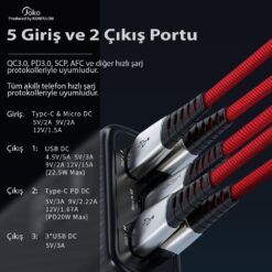 Alternative view of Konfulon A28Q 60.000 mAh 1 Adet 22.5W Usb / 1 Adet 20W Type-C ve 5 Adet 15W Usb Çıkışlı PD Powerbank