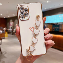 Alternative view of Minimal Kalp Baskılı Metal Kalp Zincirli Parlak Kılıf