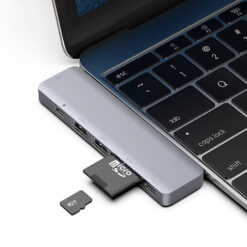 Alternative view of Recci RH08 Type-C to Type-C + SD/TF + USB3.0 + USB2.0 + HDMI + Thunderbolt 3 Bağlantılı 7in2 Huba