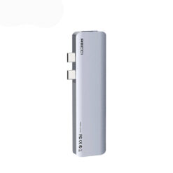 Recci RH08 Type-C to Type-C + SD/TF + USB3.0 + USB2.0 + HDMI + Thunderbolt 3 Bağlantılı 7in2 Huba